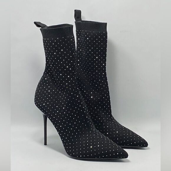 Balmain Skye Knit Crystal Ankle Boots size 40 - Picture 8 of 13